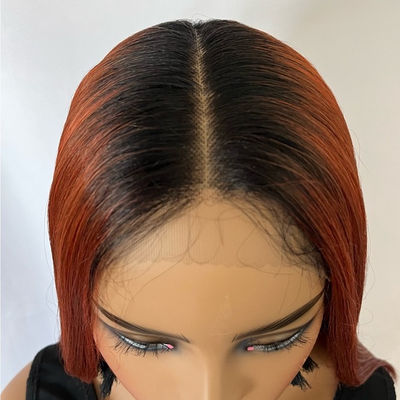 Very Pretty 28” Ombre Copper Color Premium Fiber Lace Front Wig - Picture 4 of 9